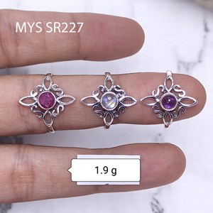 Anillos Boho de Plata de Ley 925 con Piedras Semipreciosas Naturales, 1.9 Gramos, Joyería Fina, Hermoso Diseño Hecho a Mano, Anillos de Plata 925 - Product Image 1