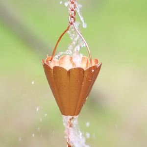 Grande chaîne de pluie en aluminium avec conception personnalisée en cuivre pour la décoration de gouttières et de jardin - Product Image 3