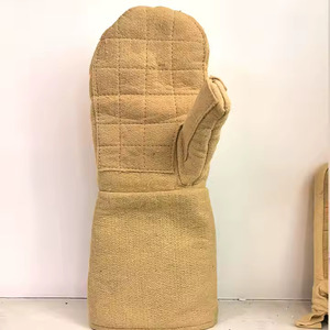Guantes de lucha contra incendios resistentes al calor de soldadura de cuero dividido de vaca protección de línea guantes a prueba de fuego de trabajo largo - Product Image 3