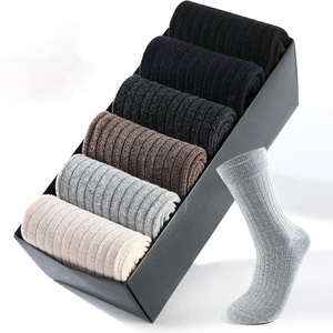 Mens Cotton Crew <b>Socks</b> Solid Color Casual <b>Socks</b> Comfortable Long <b>Socks</b> for Autumn <b>Winter</b> Wear - Product Image 1
