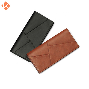 2024 Rayvik International luxe hommes portefeuille véritable cuir véritable fermeture ouverte personnalisé porte-carte de crédit Long Polyester rayé - Product Image 3