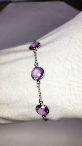 Bracelet en argent sterling 925 avec pierres précieuses en améthyste naturelle Lustre AAA de qualité AAA design magnifique et unique pour toute occasion - Product Image 4