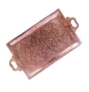 Plateau de service en cuivre personnalisé, plat de décoration pour le dîner, plateau de service pour hôtel et restaurant, vente chaude - Product Image 6