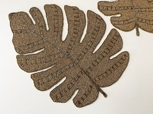 Luxury <b>Silver</b> Seed Bead Handmade Embroidery Solid Eco-Friendly Designer <b>Coaster</b> <b>Placemats</b> for Home Wedding Hotel Use India - Product Image 4