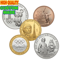 Pièce de monnaie commémorative personnalisée en métal plaqué or et argent, avec relief 3D, pièces de collection russes pour cadeau ou collection