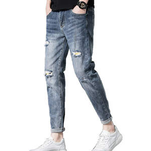 กางเกงยีนส์ทรงสลิมฟิตสำหรับผู้ชายกางเกงยีนส์หลายกระเป๋าใส่2025ใส่สบาย - Product Image 3