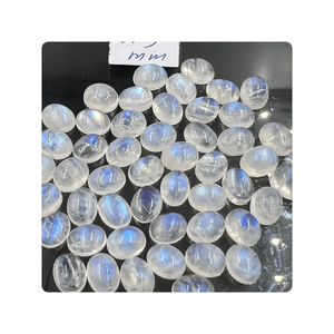 Haut 7x9mm Cabochon ovale à facettes plein Flashy bleu feu arc-en-ciel pierre de lune 4mm perles de pierres précieuses personnalisées fabrication de bijoux Premium - Product Image 6