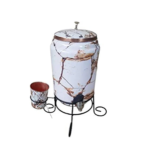 Enfriador de agua de cobre con soporte de metal 1 tapa de vidrio Contenedor Electrodomésticos de agua de cobre natural para la venta - Product Image 1