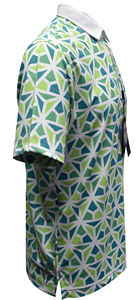 Tissé à motif uni pour polos, court, brodé Technics, évacuant l'humidité, pour hommes - Product Image 2