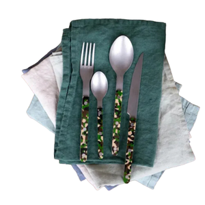 Ensemble de couverts en acier inoxydable poli miroir avec poignée en os Parfait pour les accessoires de salle à manger et de mariage élégants - Product Image 1