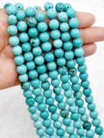 Perles de Turquoise Naturelle de Qualité Supérieure (Grade AAA) 8mm, Fabriquées en Inde, Modèle RB-TUR-8 Anshul Impex, Idéales pour la Méditation