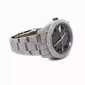 Totalmente helado VVS Moissanite diamante ajuste hecho a mano material de acero inoxidable relojes mecánicos para regalos de cumpleaños Unisex - Product Image 2