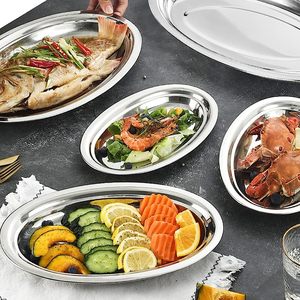 Bandeja Ovalada Resistente de Acero Inoxidable con Logotipo Personalizado, Bandeja para Servir Arroz, Aperitivos y Entradas para Hotel, Hogar, Restaurante y Fiestas - Product Image 3