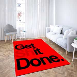 พรม Get Shit Done, พรมสีดำ, พรมสีแดง, พรมคำคม, ของขวัญเพื่อนเจ้าสาว, พรมเชนิลล์ - Product Image 1
