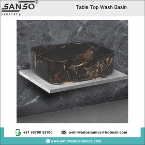 Fourniture directe d'usine dessus de table en céramique de haute qualité lavabo à main évier bonne vente robinet monotrou dernière salle de bain - Product Image 2