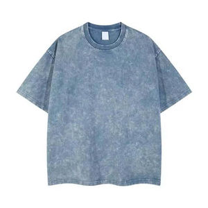 OEM logo personnalisé t-shirt vintage lavé à l'acide pour hommes en détresse léger blanc surdimensionné t-shirt 100% coton pour hommes - Product Image 5