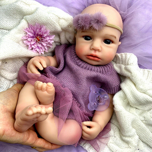 Poupée Reborn LouLou de 18 pouces, réaliste, en silicone platine, bouche ouverte, compagnon de jeu anatomiquement correct, pour filles à la mode, fabriquée en usine - Product Image 1