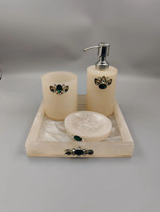 Ensemble de salle de bains en résine de couleur personnalisée faite à la main de l'Inde directement du fournisseur indien pour les intérieurs de salle de bains assortis - Product Image 6