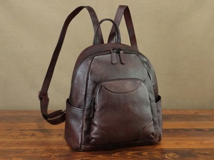 Ladies Vintage LBK-0054D Soft Leather Anti-Theft Security Backpack Casual Exquisite PU Logo Strap Zipper for School Travel - Product Image 5