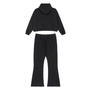 OEM 100% algodón francés Terry de gran tamaño lavado sudadera personalizada hombres peso pesado acampanado pantalones de chándal recortada Sudadera con capucha de alta calidad - Product Image 5