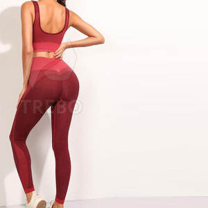 Active Wear Yoga Set para mujer Logotipo frontal sólido Ecológico Transpirable Ropa de entrenamiento de 2 piezas - Product Image 6