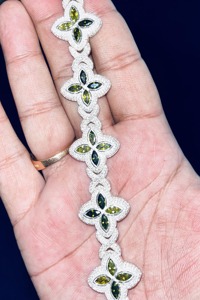 Pulsera de Piedras Preciosas de Diamantes VVS de Estilo Romántico en Oro Blanco de 14K Personalizada de RB Gems, Cadena Cubana con Cruz, Joyería Fina con Certificado GIA - Product Image 3