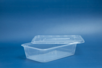Boîte en plastique jetable en forme de rectangle avec couvercle pour nourriture Plastique PP personnalisé 550ml 650ml 750ml 1000ml Transparent clair