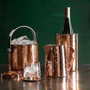 Seau à glace en cuivre martelé de qualité supérieure avec poignées élégantes et durables et isolation à double paroi pour les fêtes - Product Image 6