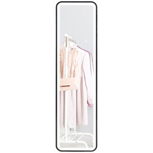 HOMCOM-Espejo de pared táctil con iluminación LED ajustable, vidrio templado y metal, 40x3x120 cm, negro - Product Image 1