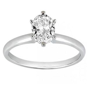 Bague de fiançailles solitaire à six griffes en or blanc 14 carats, élégante monture de bague en diamant - Product Image 1