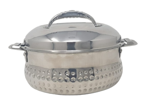 Casserole martelée en acier inoxydable de qualité supérieure avec couvercle et poignées latérales - Product Image 3