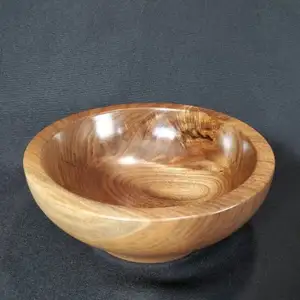 Acacia De Madeira Servindo Tigela De Madeira Natural Tigela Plana QUALIDADE HANDICRAFTS Molho De Madeira Bowl preço Ideal para servir lanches secos-frutas