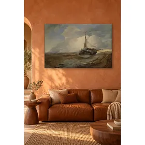 Impresión en lienzo del barco de pesca Fida Achenbach en aguas agitadas - Product Image 5