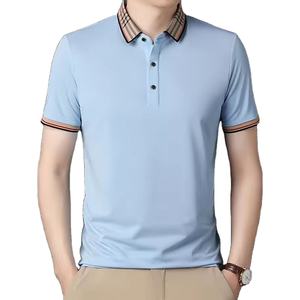 Polo de manga corta de algodón personalizable para golf liso para camisetas de polo característica antiarrugas sostenible - Product Image 1