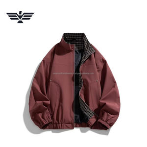Chaqueta Cortavientos de Lona Transpirable Delgada con Cuello Alto y Logotipo Personalizado para Hombre, Estilo Bomber, Cierre de Cremallera, Tinte Liso, Invierno - Product Image 6