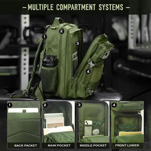 Sac à dos tactique de haute qualité avec logo personnalisé, impression, broderie, randonnée en plein air, camping, équipement de voyage, fournisseur d'usine OEM - Product Image 6