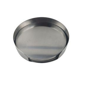 Juego de Posavasos Modernos de Acero Cepillado, Diseño Circular Minimalista, Base Antideslizante para Mesa, Venta al por Mayor - Product Image 5