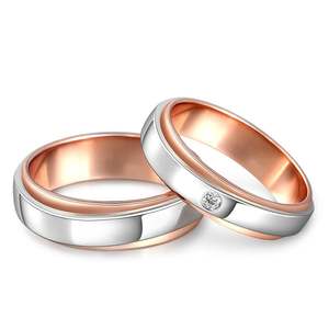 แหวนคู่เพชรเงินแท้สองสี Jeulia Forever Promise - Product Image 1
