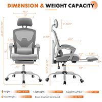 Silla de Oficina Ergonómica OEM, Silla de Escritorio para Computadora con Soporte Lumbar, Reposapiés Ajustable, Respaldo Alto de Malla, Giro de 360° °   Trabajo giratorio en movimiento