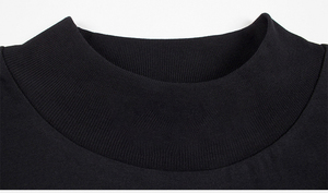 เสื้อยืดผ้าฝ้าย100% ทรงหลวมคอสูงแบบกำหนดเองสำหรับผู้ชายเสื้อเชิ้ตลำลองพิมพ์ลายระบายอากาศได้คอปกตั้งสำหรับฤดูร้อน - Product Image 2