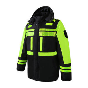 Sweat-shirt à capuche de sécurité réfléchissant haute visibilité pour hommes, veste de travail d'hiver avec tissu en toile, vêtements de travail de sécurité plus chauds - Product Image 2