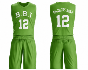 Conjunto de Uniforme de Baloncesto B.B.I Verde sin Mangas con Cuello en V, 12 Brothers Bond, Secado Rápido, Poliéster, Unisex para Adultos - Product Image 1