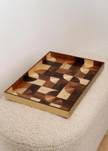 Plateau en incrustation d'os de qualité supérieure, fabriqué à la main avec un design géométrique |   Plateau organisateur moderne pour la maison - Product Image 6