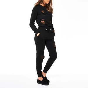 Conjunto Deportivo Vintage para Mujer, Ropa Urbana Personalizada con Estampado, Sudadera con Capucha y Cremallera, Pantalones Deportivos con Lavado Ácido - Product Image 4