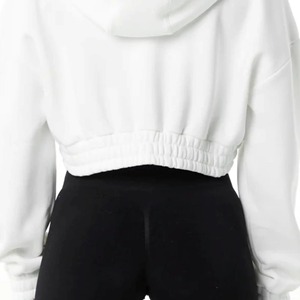 Vente en gros sur mesure Hot manches courtes dame femmes haut fermeture éclair sweats à capuche sweats à capuche respirants tendance - Product Image 6