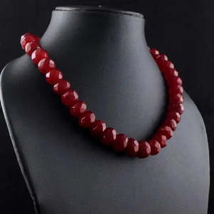 AAA+ Quality Amazing Cut Red <b>Ruby</b> 580.00 Cts Round Shape Beaded <b>Necklace</b> Jewelry Cus-Jew92 - Product Image 3