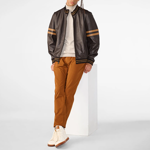 High Quality 100% Genuine Leather <b>Jacket</b> Custom Lightweight Men Fashion Leather <b>Jacket</b> Made in Pakistan - Product Image 3