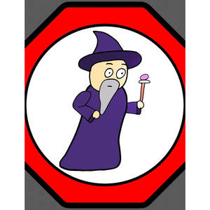 Pegatina Decorativa de PVC de IW Comics, Diseño de Mago Morado, Estilo de Dibujos Animados, Sin Burbujas, para Regalos Promocionales - Product Image 1