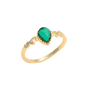 Emerald Hydro Gemstone Gold Planted Brass <b>Ring</b> for <b>Men</b> and Women - Product Image 1