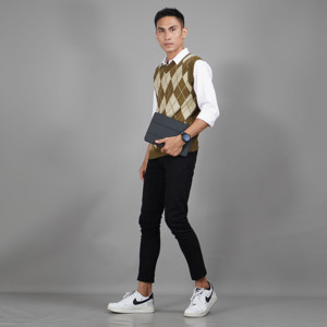 Gilet en tricot pour hommes de haute qualité gilet tricoté venteux pour hommes pull gilet col en V - Product Image 5